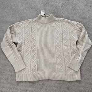 New Express Cable Kit Mock Neck Sweater XS